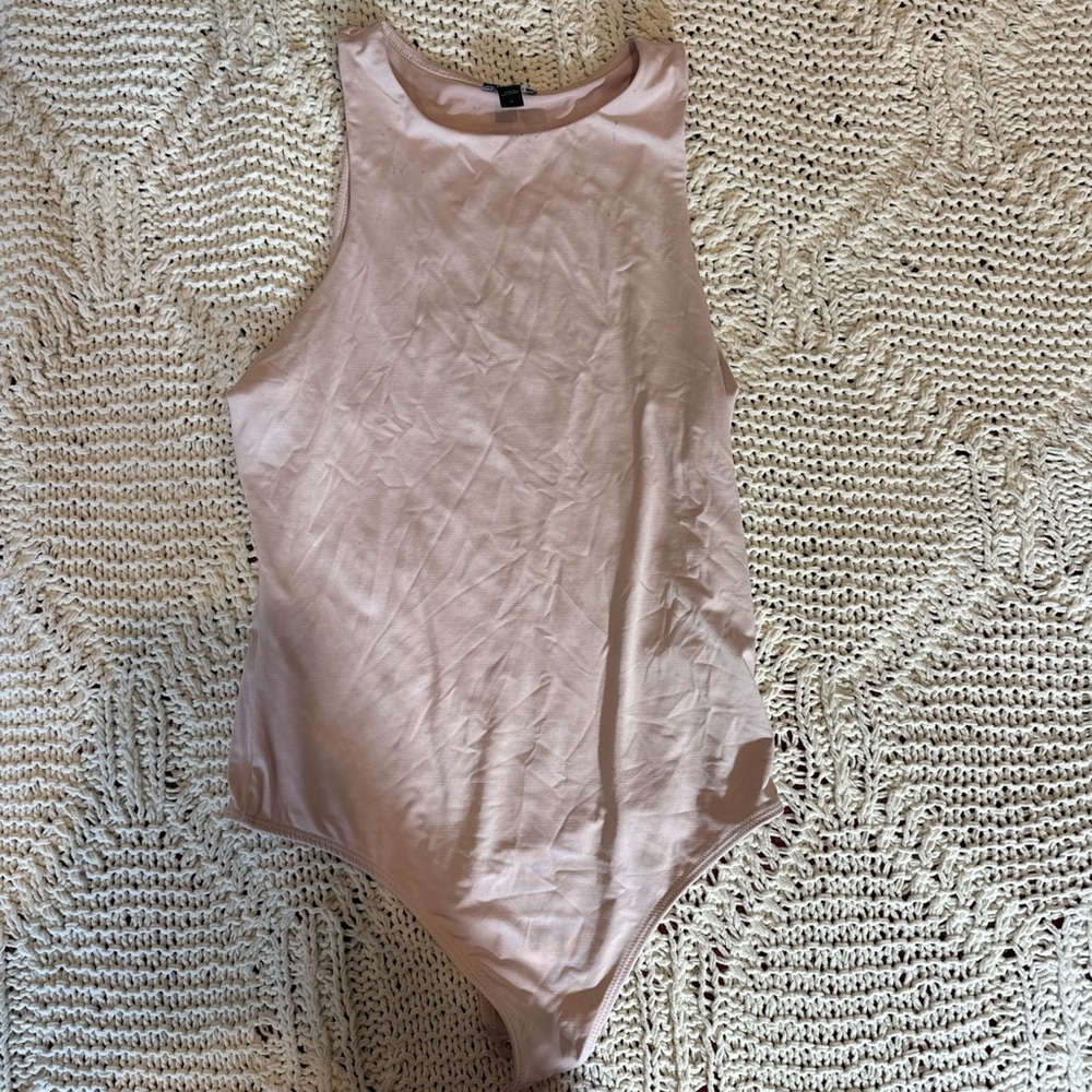 Express Pink and Gold Sleeveless Bodysuit